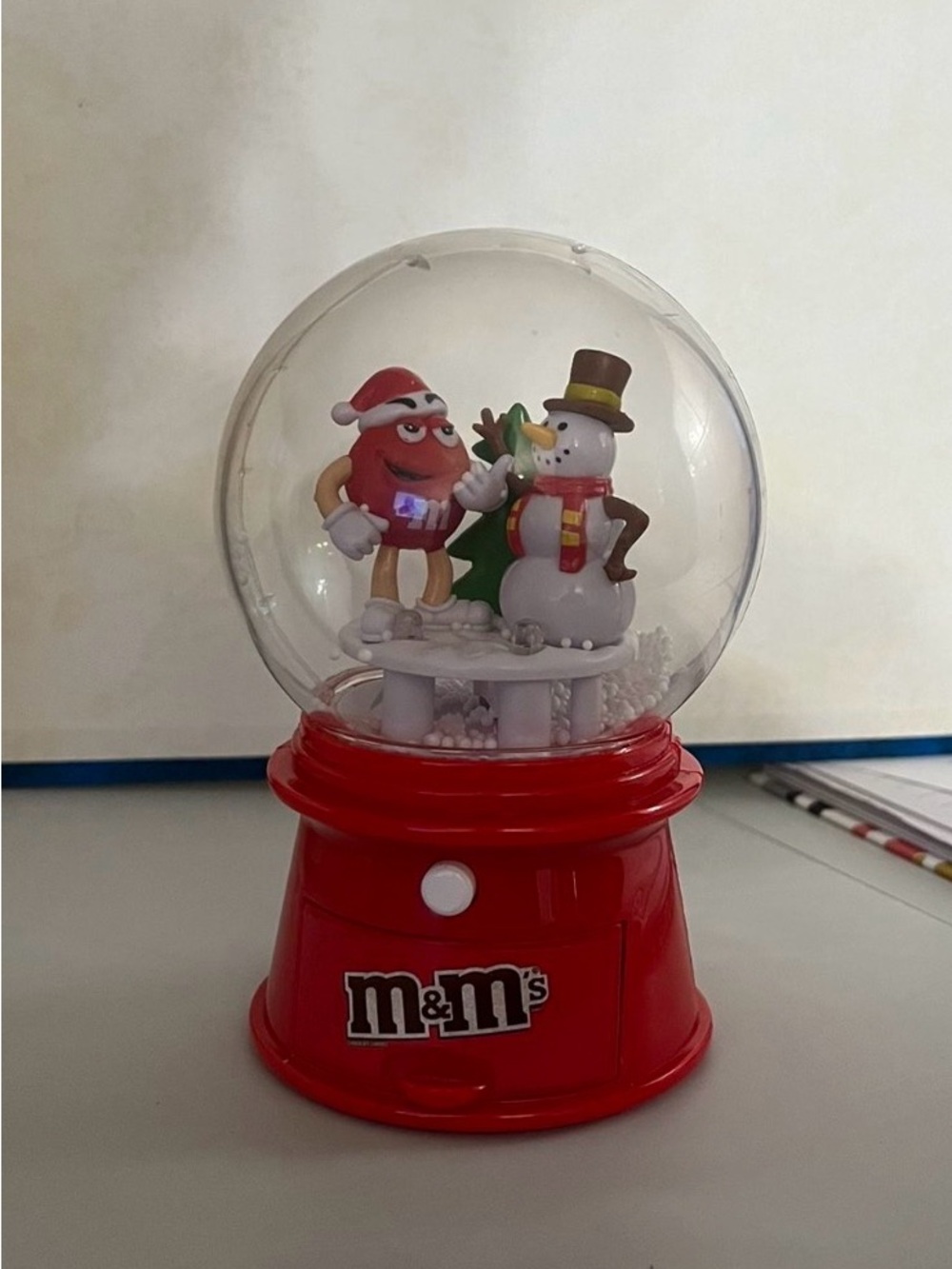 M&M's Red Holiday Snow Globe